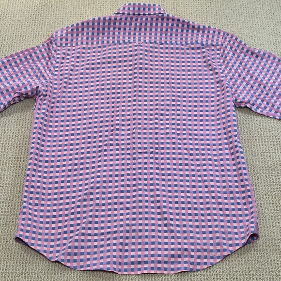 Scully Mens XL Long Sleeve Button Down Shirt Pink Blue Checkered Pattern - Picture 3 of 8